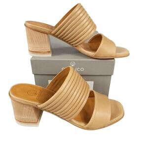 COCLICO Leather Sandals Bergen Wood Block Heels New In Box  EU 36.5